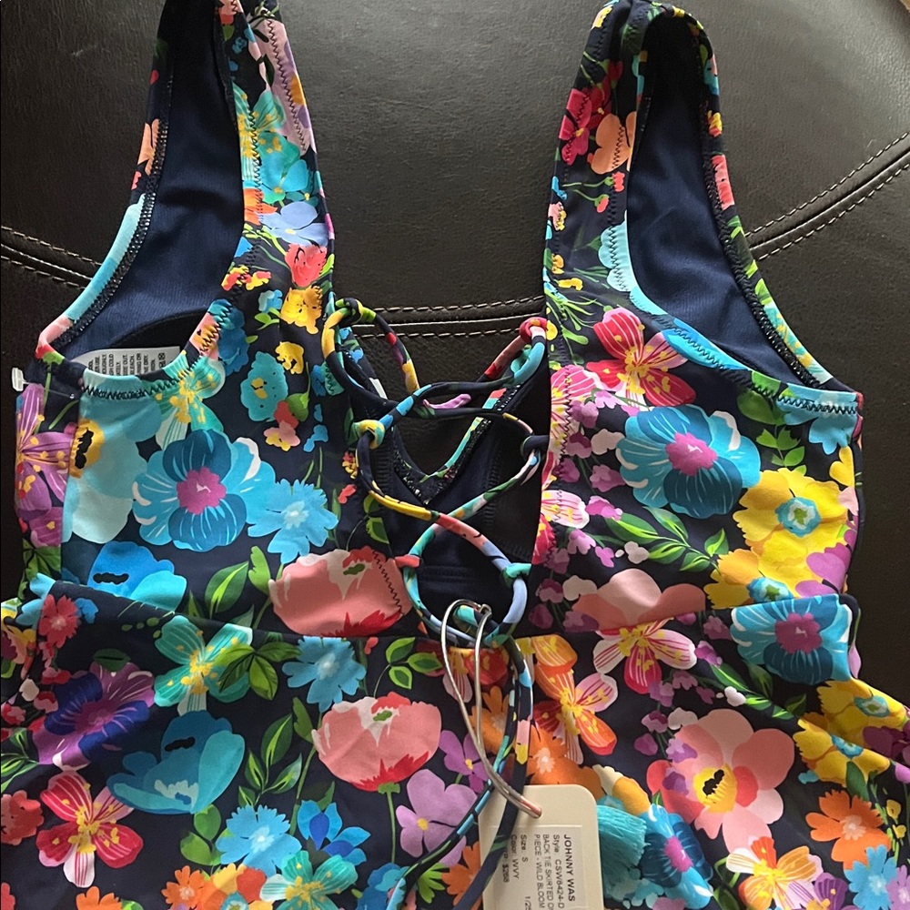 Johnny Was back tie one piece swimsuit - Picture 5 of 10